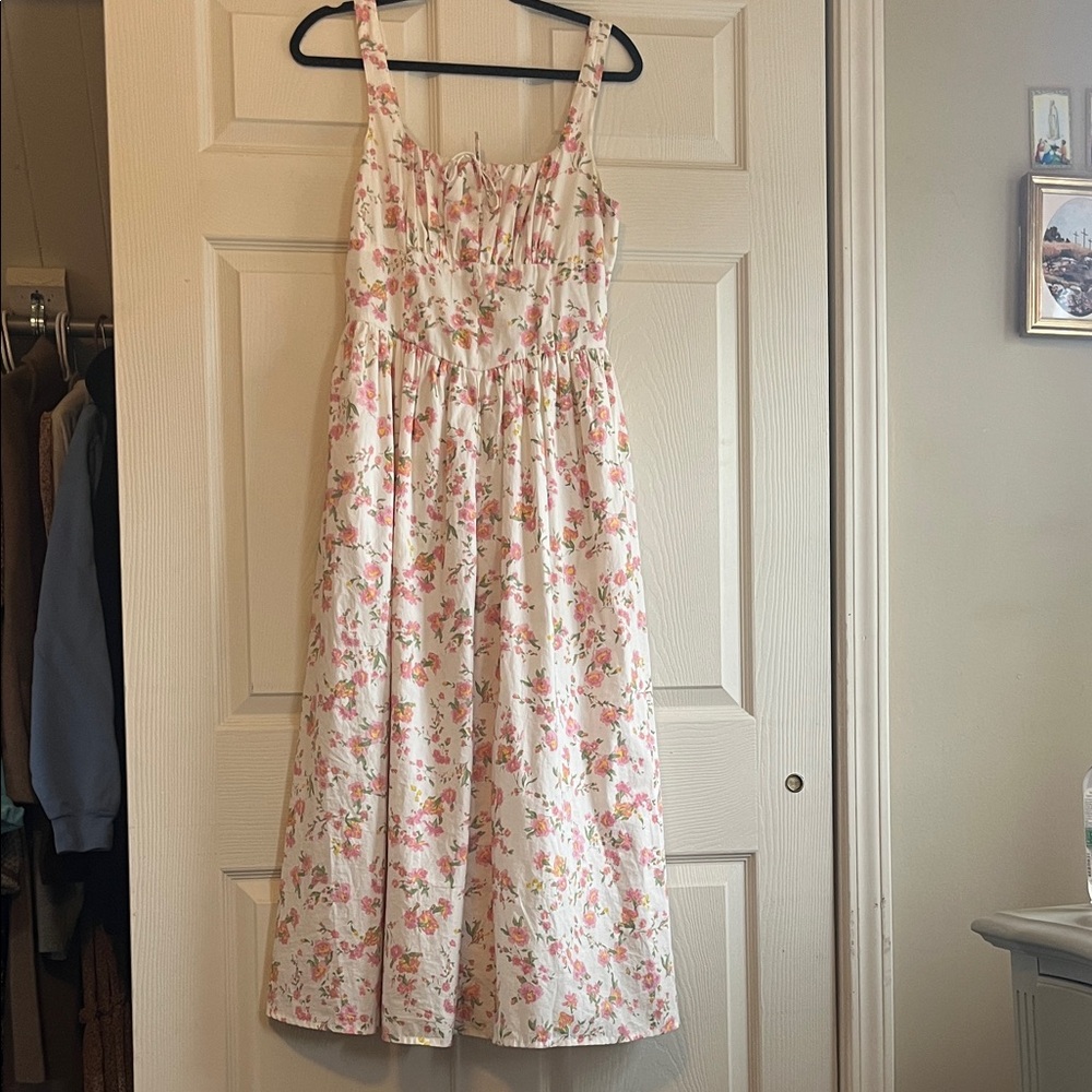 Jessica Simpson Pink and Cream Floral Womans Dress Maxi